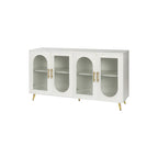 Meuble TV de 152 cm avec placard de rangement et étagères réglables pour téléviseurs de 65 pouces