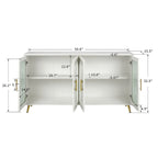 Meuble TV de 152 cm avec placard de rangement et étagères réglables pour téléviseurs de 65 pouces