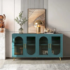 Meuble TV de 152 cm avec placard de rangement et étagères réglables pour téléviseurs de 65 pouces