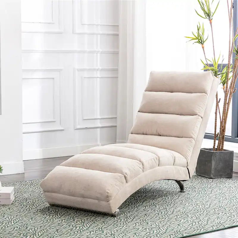Chaise longue de massage intérieure en lin