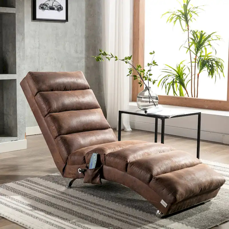 Chaise longue de massage intérieure en lin