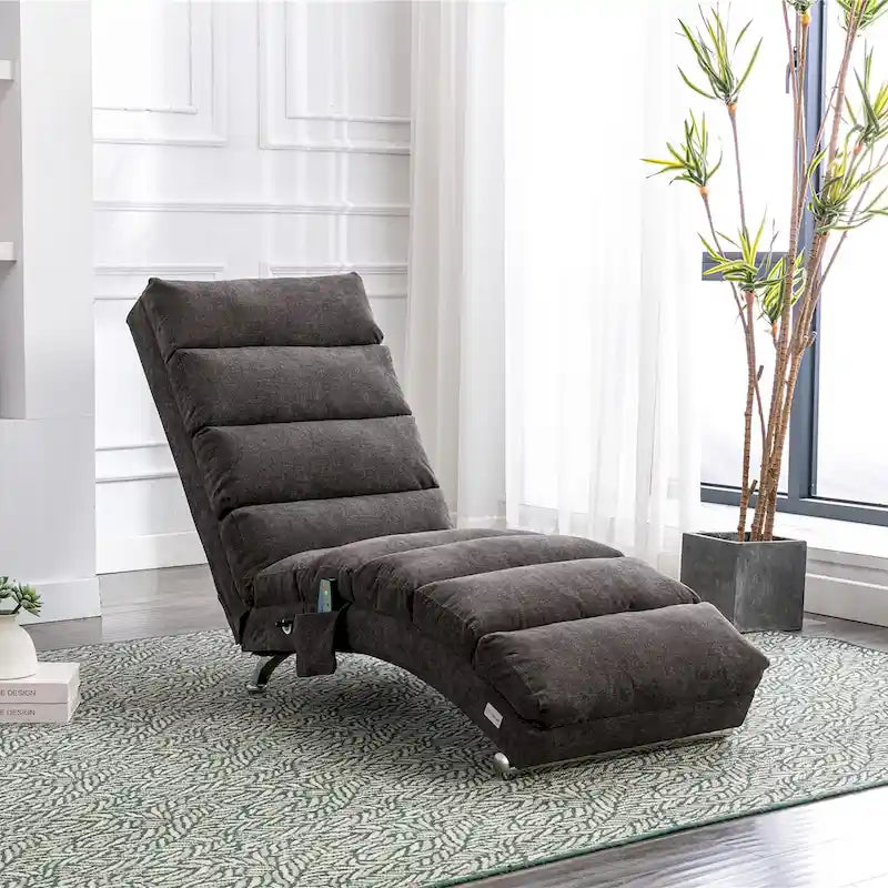 Chaise longue de massage intérieure en lin