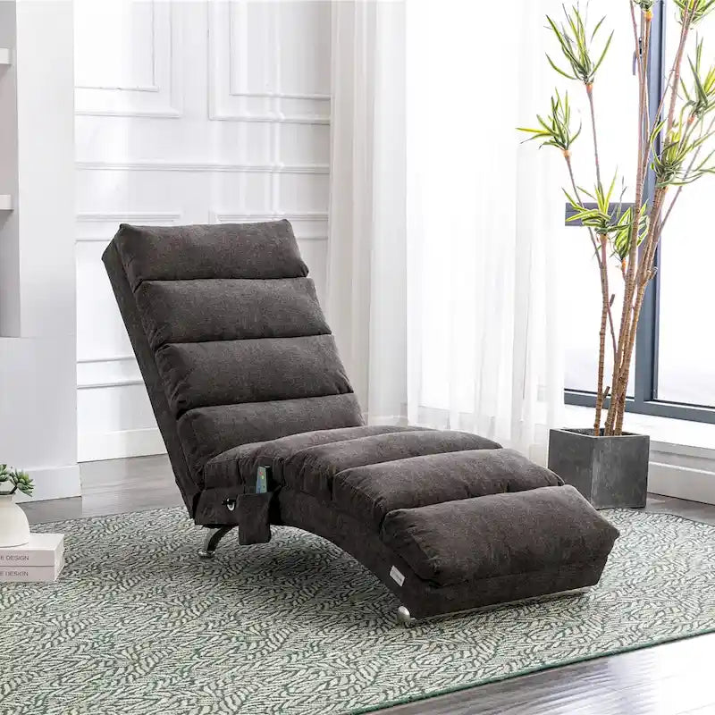 Chaise longue de massage intérieure en lin