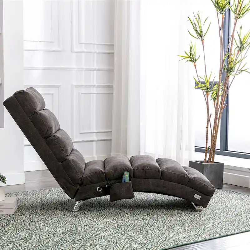 Chaise longue de massage intérieure en lin