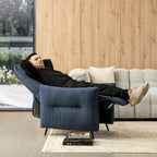 Lot de 2 fauteuils inclinables en tissu à dossier poussoir, dossier segmenté ergonomique de 41 po de haut, salon
