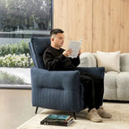 Lot de 2 fauteuils inclinables en tissu à dossier poussoir, dossier segmenté ergonomique de 41 po de haut, salon