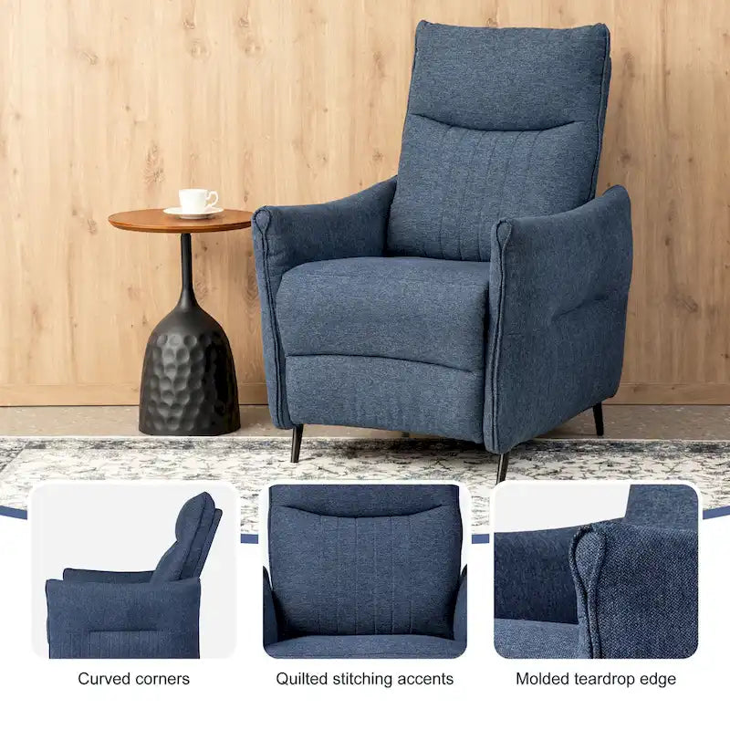 Lot de 2 fauteuils inclinables en tissu à dossier poussoir, dossier segmenté ergonomique de 41 po de haut, salon