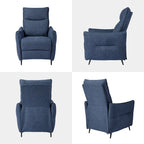 Lot de 2 fauteuils inclinables en tissu à dossier poussoir, dossier segmenté ergonomique de 41 po de haut, salon