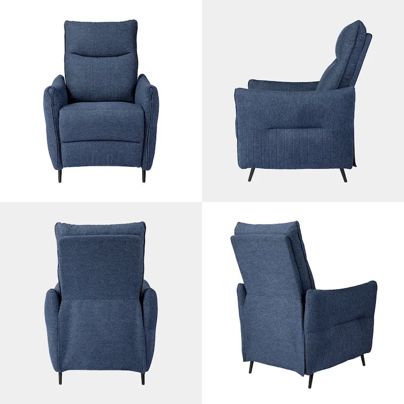 Lot de 2 fauteuils inclinables en tissu à dossier poussoir, dossier segmenté ergonomique de 41 po de haut, salon