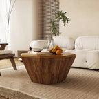 Table basse octogonale en bois d'hévéa de 31,5 pouces pour salon, chambre à coucher