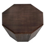 Table basse octogonale en bois d'hévéa de 31,5 pouces pour salon, chambre à coucher