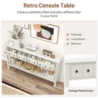 Console Rétro 60 Pouces avec 4 Tiroirs, Table d'Entrée, Style Vintage