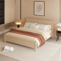 Black Metal King Platform Bed Frame with Headboard - Upgraded Folding Design
