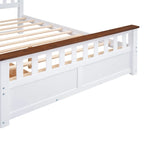 Lit plateforme Queen en bois avec tiroirs, tête de lit et pied de lit