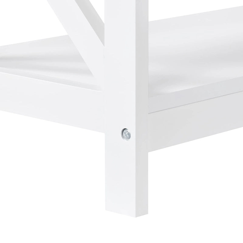 Table console à 3 niveaux en bois avec prise de courant, table d'appoint de canapé pour salon et entrée