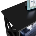 Table console à 3 niveaux en bois avec prise de courant, table d'appoint de canapé pour salon et entrée
