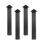 Pieds de table industriels en acier noir mat - Lot de 4, pieds de meubles modernes à faire soi-même pour bureau et table