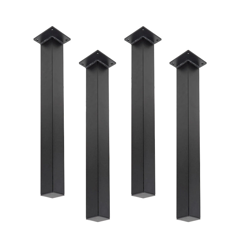 Pieds de table industriels en acier noir mat - Lot de 4, pieds de meubles modernes à faire soi-même pour bureau et table