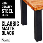 Pieds de table industriels en acier noir mat - Lot de 4, pieds de meubles modernes à faire soi-même pour bureau et table
