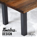 Pieds de table industriels en acier noir mat - Lot de 4, pieds de meubles modernes à faire soi-même pour bureau et table