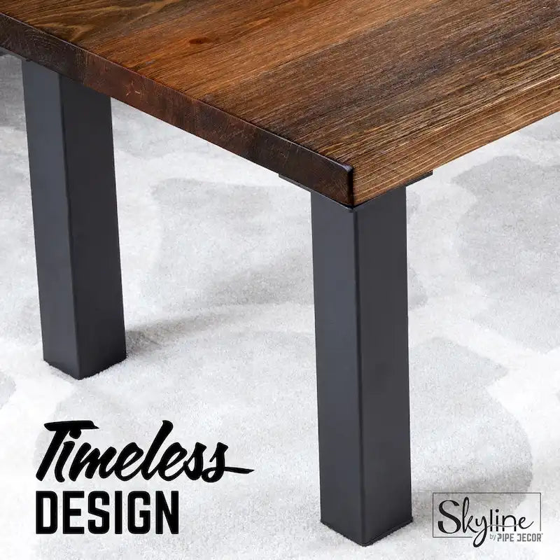 Pieds de table industriels en acier noir mat - Lot de 4, pieds de meubles modernes à faire soi-même pour bureau et table