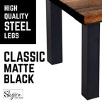 Pieds de table industriels en acier noir mat - Lot de 4, pieds de meubles modernes à faire soi-même pour bureau et table