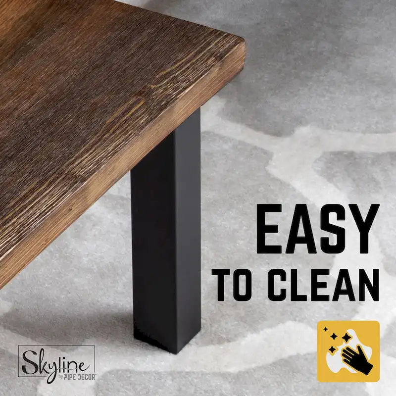 Pieds de table industriels en acier noir mat - Lot de 4, pieds de meubles modernes à faire soi-même pour bureau et table