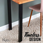 Pieds de table industriels en acier noir mat - Lot de 4, pieds de meubles modernes à faire soi-même pour bureau et table