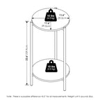 Table d'appoint ronde moderne à 2 niveaux avec pieds en métal robustes, finition Americano
