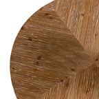 31.29Table Basse Ronde Moderne Rétro avec Plateau en Bois de Sapin et Piètement en Métal à Pieds Croisés