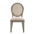 Lot de 2 chaises de salle à manger rondes en lin et bois, style bohème naturel, chaise de salle à manger
