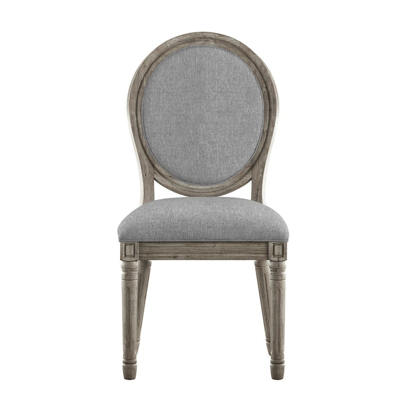 Lot de 2 chaises de salle à manger rondes en lin et bois, style bohème naturel, chaise de salle à manger