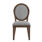 Lot de 2 chaises de salle à manger rondes en lin et bois, style bohème naturel, chaise de salle à manger