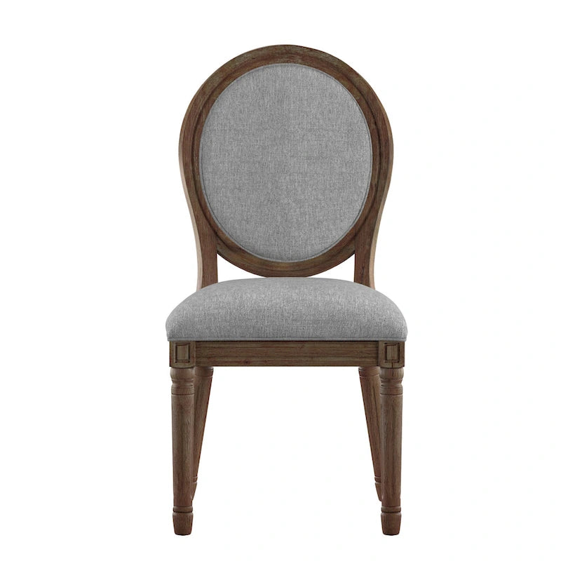 Lot de 2 chaises de salle à manger rondes en lin et bois, style bohème naturel, chaise de salle à manger