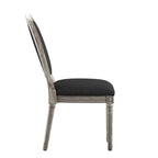 Lot de 2 chaises de salle à manger rondes en lin et bois, style bohème naturel, chaise de salle à manger
