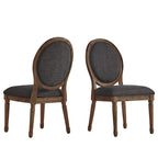 Lot de 2 chaises de salle à manger rondes en lin et bois, style bohème naturel, chaise de salle à manger