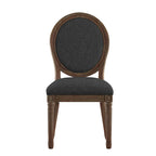 Lot de 2 chaises de salle à manger rondes en lin et bois, style bohème naturel, chaise de salle à manger