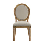 Lot de 2 chaises de salle à manger rondes en lin et bois, style bohème naturel, chaise de salle à manger