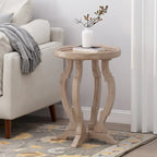 Table d'appoint ronde de style campagnard français, en bois et métal, style vintage pour salon