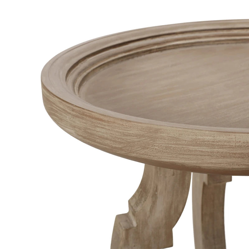 Table d'appoint ronde de style campagnard français, en bois et métal, style vintage pour salon