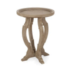 Table d'appoint ronde de style campagnard français, en bois et métal, style vintage pour salon
