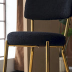 Lot de 2/Lot de 4 Tabourets de Bar Modernes Rembourrés en Tissu Teddy avec Piètement Métallique