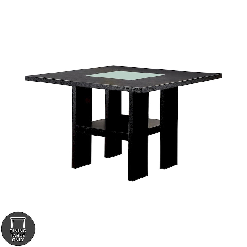Table de salle à manger carrée lumineuse en bois, hauteur comptoir, 137 cm, base LED, style bar moderne