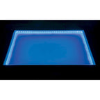 Table de salle à manger carrée lumineuse en bois, hauteur comptoir, 137 cm, base LED, style bar moderne
