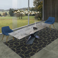 Table à manger extensible en céramique grise 180-270 cm, 6 à 8 places, style moderne