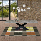 Table à manger extensible en céramique grise 180-270 cm, 6 à 8 places, style moderne