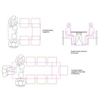 Table à manger extensible en céramique grise 180-270 cm, 6 à 8 places, style moderne