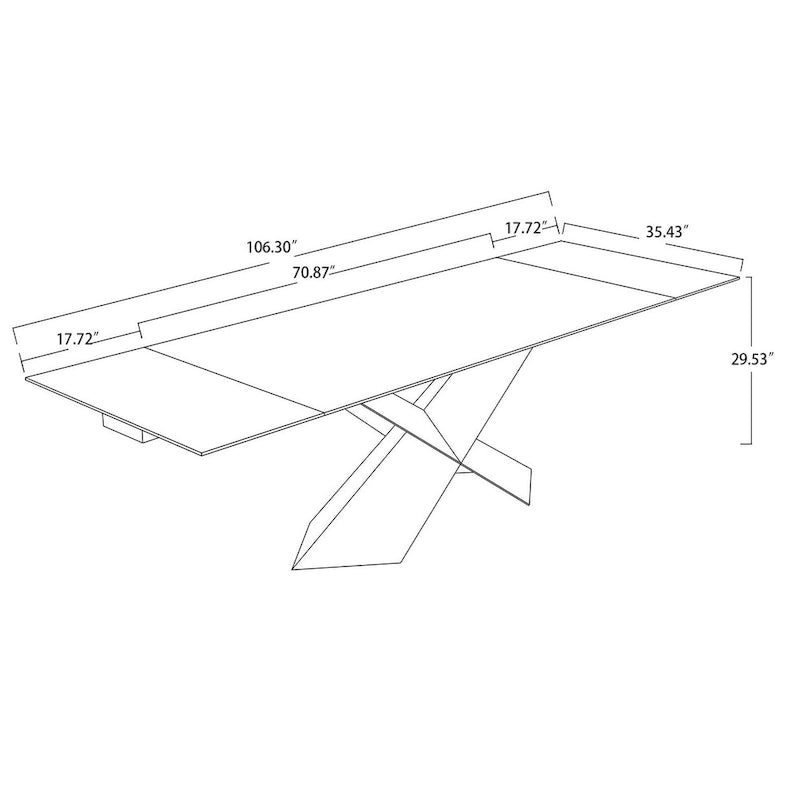 Table à manger extensible en céramique grise 180-270 cm, 6 à 8 places, style moderne