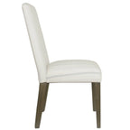 Lot de 2 chaises de salle à manger classiques Parsons, revêtement en tissu rayé gris tourterelle, pieds en bois massif