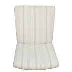 Lot de 2 chaises de salle à manger classiques Parsons, revêtement en tissu rayé gris tourterelle, pieds en bois massif